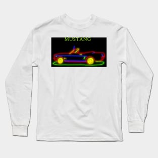 Ford Mustang In Neon Long Sleeve T-Shirt